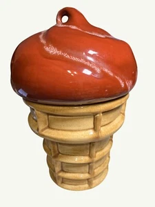 Ceramic Ice Cream Cone Cookie Jar - Picture 1 of 12