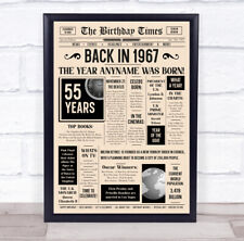 1967 Newspaper Any Age Any Year You Were Born Birthday Facts Gift Print