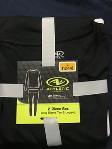 Athletic Works 2 Piece Lounge/Sleep Set Wmns Sz Large-Black - NEW - Picture 1 of 2
