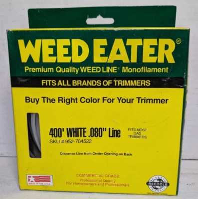 NEW WEEDEATER 952-704522 REPLACEMENT  .080" x 400' ROUND WHITE TRIMMER LINE - Image 1 of 3