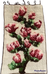 Vintage Scandinavian Swedish Wool Rya Weaving Rug Wall decor 75x40cm - Picture 1 of 11