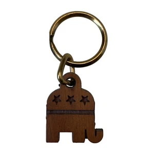 Vintage Wood Keychain Republican Elephant GOP - Picture 1 of 4
