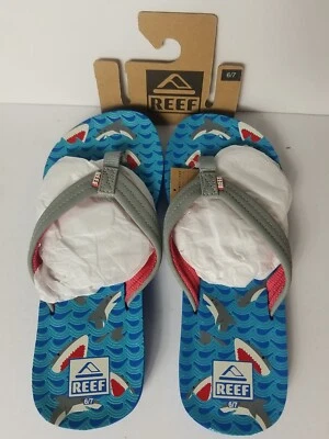 Reef Thong Sandal - Youth Kids Flip Flops - 6/7 / Blue Shark  - Image 1 of 4