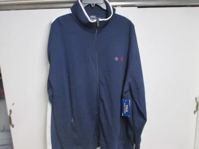 CHAQUETA DEPORTIVA POLO RALPH LAUREN PARA HOMBRE CREMALLERA COMPLETA (3XLT) NUEVA CON ETIQUETAS AZUL MARINO CON BLANCO Foto 1 de 4