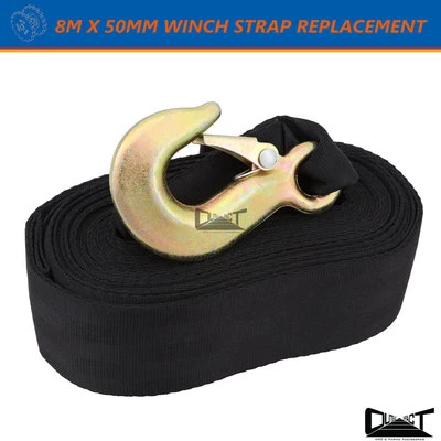 8M X 50MM Boat Trailer Hand Winch Strap Replacement 3200LBS BLK 10061 - image 1 of 4