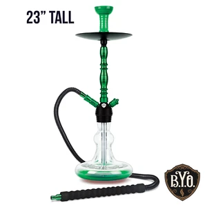 Green Hookah Set - 23" Boardwalk by BYO Hookahs Shisha 1 Hose - Picture 1 of 7