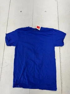 Hanes Solid Blue Short Sleeve T Shirt Boys Size Small - Picture 1 of 7