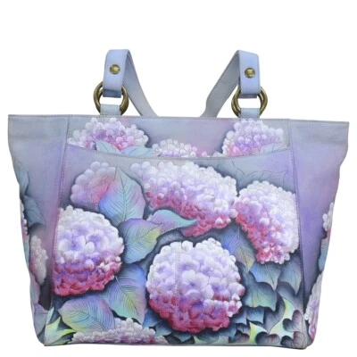 Anuschka VENDA #664-HHY "HYPNOTIC HYDRANGEAS" Bolsa de Trabalho Clássica 14"Wx12H"x6.5D" - Imagem 1 de 4