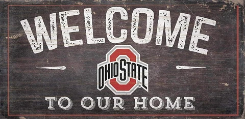 Ohio State Buckeyes Welcome to Our Home 12" x 6" Wood Sign [NEW] NCAA Plaque Cover