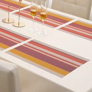 PVC Washable Placemats for Dining Table 45x30 cm Set of 6 (AR879) Multicolour - Picture 1 of 7