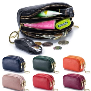 Cartera de mujer con cremallera alrededor de cuero monedero monedero tarjetero bolsa bolso de mano - Imagen 1 de 27
