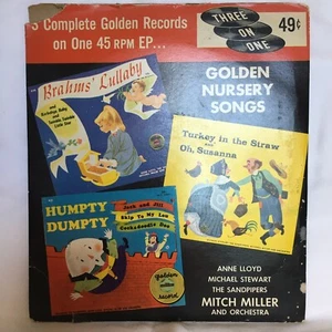 Golden Nursery Songs 3 One Record Brahms Lullaby, Turkey In Straw, Humpty Dumpty - Picture 1 of 12