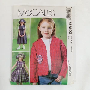 McCall's M4500 Toddler's Children's Jacket Dress Hat Size 4,5,6 UNCUT 2000 - Picture 1 of 4