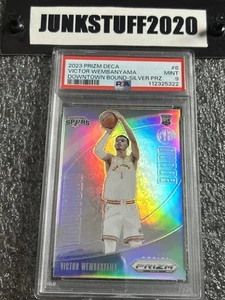 Victor Wembanyama 2023-24 PSA 9 Silver Prizm Deca SSP Downtown Bound raro novato - Imagen 1 de 3