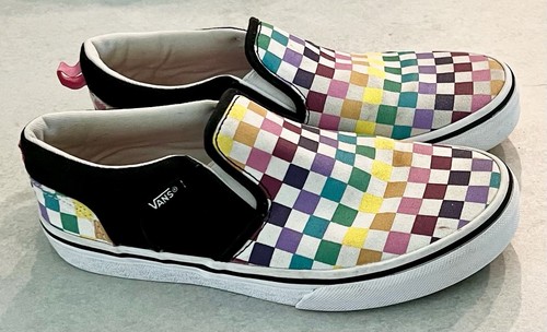Scarpe da skateboard Vans Rainbow Checkerboard US Missy taglia 4 5 classiche slip on
