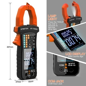 TRMS Digital Zangenmultimeter AC DC Volt Amp Zangenmessgerät Stromzange 60A/400A - Bild 1 von 9