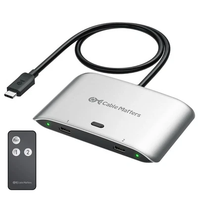 Cable Matters 20Gbps USB4 USB C Switch for 2 Computers, Supports Up to 8K@30Hz o - Image 1 of 4