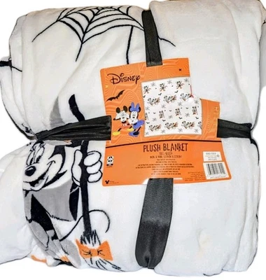 Disney Halloween Manta Suave Peluche Mickey y Minnie Mouse Reina Completa 90"x90" NUEVO Foto 1 de 4