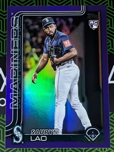 Sauryn Lao (RC) 2025 Topps Update Series Rookie Purple Foil 189/250 Mariners - Picture 1 of 2