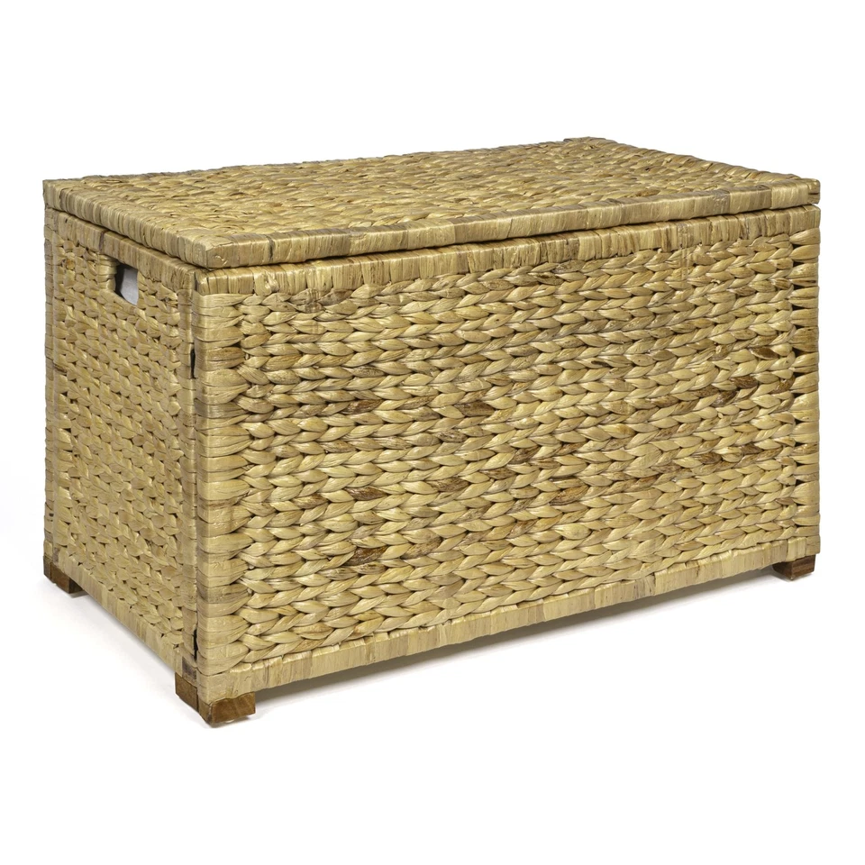 HPM9005A Anada Wicker Weave 30" Storage Trunk Wooden Frame/Water Hyacinth F...