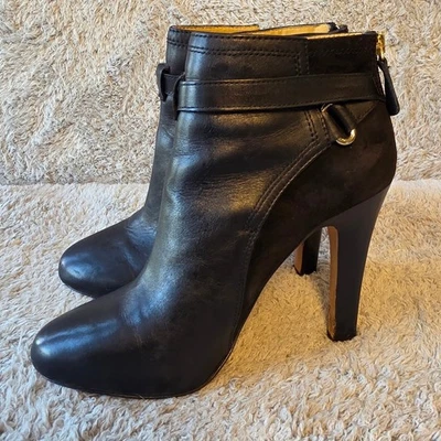 Botines Diane von Furstenberg DVF cuero negro gamuza aguja 10M Foto 1 de 4