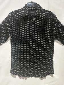 Denim&Flower Ricky Singh Men’s Long Sleeve Button Down Polka Dot Shirt Sz M - Picture 1 of 7