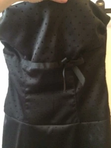 Lispy Corset Style Black Dress Short 50s Prom Size S - Picture 1 of 6