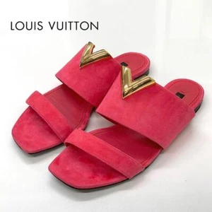 Sandalias Louis Vuitton rosa gamuza Essential V para mujer talla 35,5 de Japó... - Imagen 1 de 10