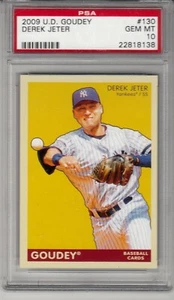 2009 U.D. Goudey Yellow Derek Jeter New York Yankees Card #130 PSA 10 - Picture 1 of 4