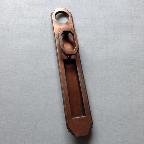 UNUSUAL VINTAGE RECLAIMED ART DECO DOOR KNOCKER & LETTERBOX COPPER FANTASTIC!! Cover