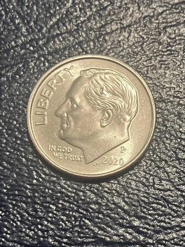 BU 2020 P Roosevelt Dime Mint Error! Double Die Reverse on Olive Leaves DDR-001 Cover