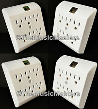 4X AC Wall Plug 6 Outlet Tap Power Splitter 6-Way Electric Socket Adapter Cover