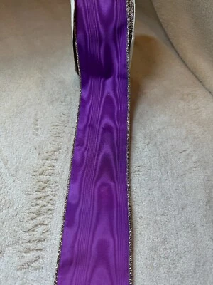 WIRED Gold Edge RIBBON ROLL 2 5/8" x 25 yds OFFRAY Custom Order - Image 1 of 4