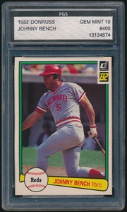1982 Donruss Johnny Bench #400 HOF Cincinnati Reds FGS GEM MINT 10 - Picture 1 of 2