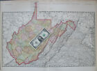 WV Antique 1902 DATED WEST VIRGINIA Map. Early 20th Century. Marked Railroads 