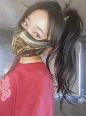 CLASSIC SUB-ZERO Mask Halloween Cosplay Props Mortal Kombat FRP Half Face Mask - Image 1 of 4