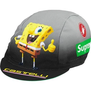 NWT Supreme Castelli Spongebob Box Logo Cycling Cap Hat Black SS25 AUTHENTIC - Picture 1 of 10