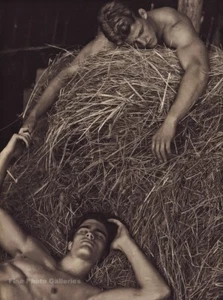 1990s Vintage BRUCE WEBER Two Handsome Men Semi Nude Male Photo Gravure 11X14 - Picture 1 of 1