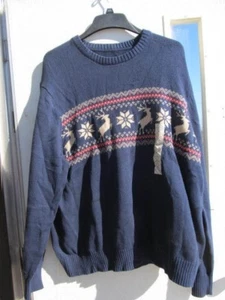 MEN'S ST JOHN'S BAY NAVY DEER SWEATER XXLARGE XXL NWT - Picture 1 of 4