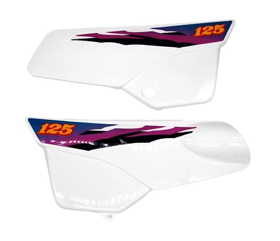 Juego de pegatinas paneles laterales blancos para Yamaha DT125 amarillo negro púrpura Foto 1 de 4
