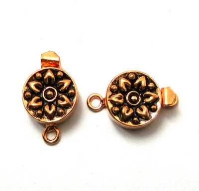 2 PCs 25X16X7MM BALI BOX Clasp 1 STRAND ANTIQUE COPPER Clasp - Image 1 of 3
