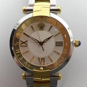 VERSACE STAINLESS STEEL BI-METAL QUARTZ WATCH IN GOOD WORKING ORDER - Picture 1 of 6