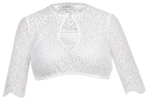 Dirndlbluse Gabriela-Anna halbarm creme Spitze Tropfenausschnitt Trachten - Bild 1 von 18