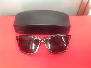 ALEXANDER WANG AW 3/3 PRE-OWNED LINDA FARROW ZIPPER BLACK/BRASS  SUNGLASSES - Picture 1 of 12