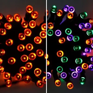 100 New LED Bright Orange String Fairy Lights Halloween Party House Decoration - Picture 1 of 7