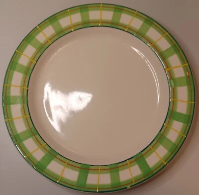 PLATO DE CENA DE GRES DE CERÁMICA HARTSTONE Key West a cuadros verde claro Foto 1 de 3