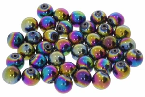 10 uds. (0,45 € */ 1 ud.) arco iris hematita 8S117 - bola de piedras preciosas de 8 mm 10 S - Imagen 1 de 2