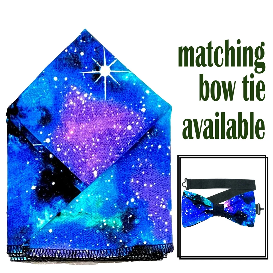 Universe Galaxy Cuadrado de Bolsillo y Pajarita Boda Baile de graduación Año Nuevo Fiesta Navidad Foto 1 de 1
