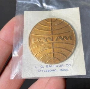 Vintage Pan Am Hat Bade Pin L G Balfour Co Service - Picture 1 of 11