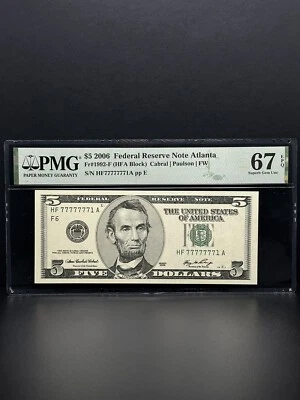 2006-$5 DOLLARS BILLS NEAR SOLID Very Nice Piece For Your Collection. - Image 1 of 2